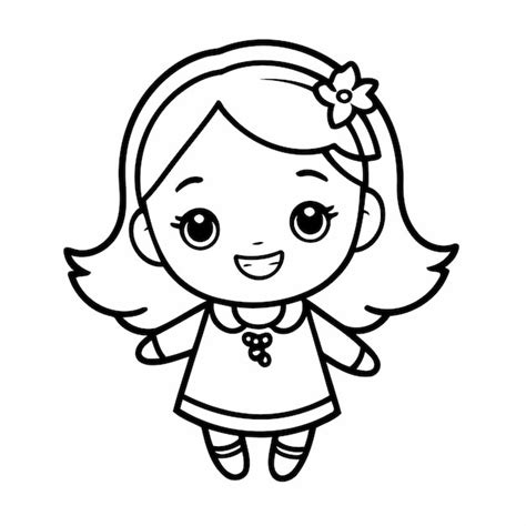 Premium Vector Simple Vector Illustration Of Girl Outline For