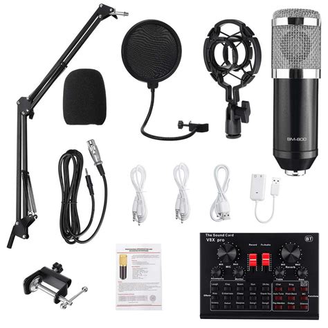 BM800 Pro Microphone Mixer Audio Dj MIC Stand Condenser USB Karaoke KTV