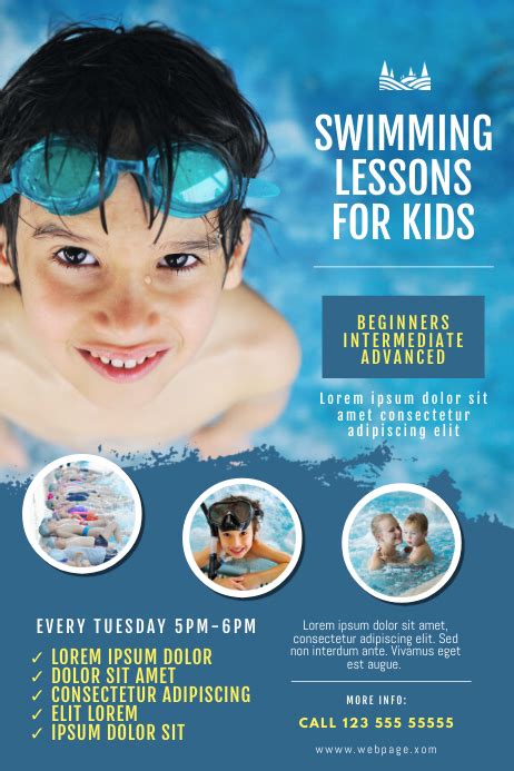 Swimming Lessons Flyer Template Postermywall