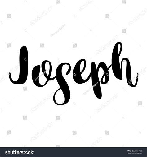 male  joseph handwritten lettering black stock vector royalty