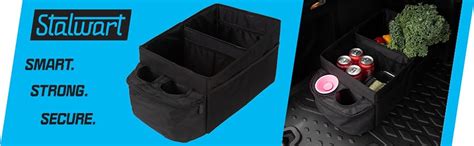 Stalwart Backseat Car Organizer Collapsible Car Storage Box With Cupholders And