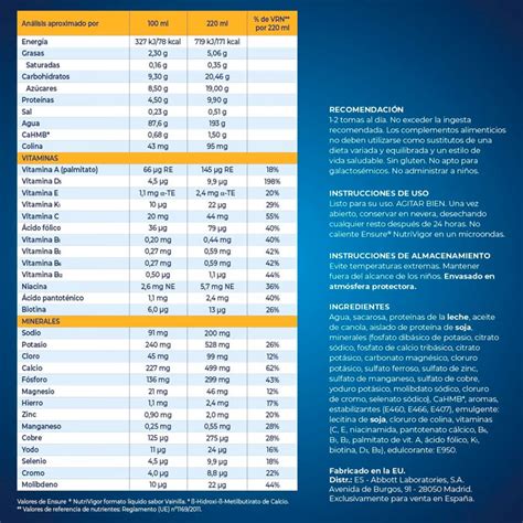 Ensure Nutrivigor Batidos Ml Vainilla