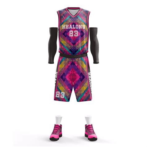 Sublimation Custom Sample Basketball Jersey Design Color Pink Purple