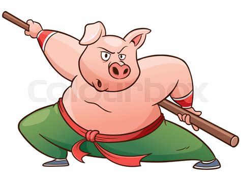 Kung Fu Pig Stock Vector Colourbox