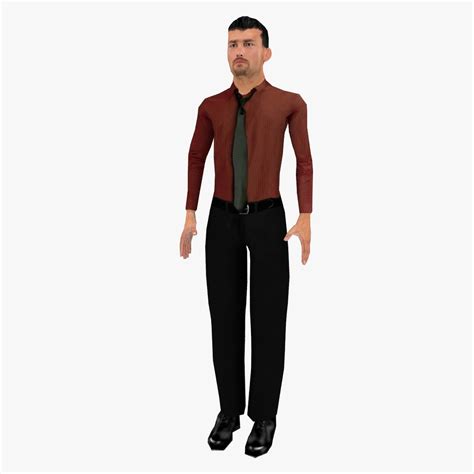 Realistic Man Rigged 3d Obj