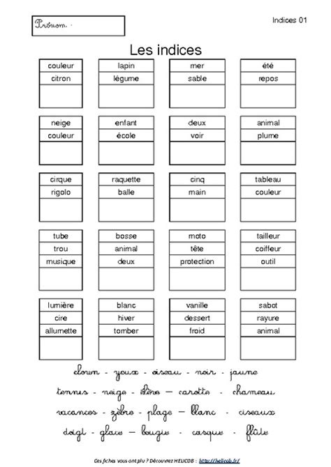 Indices Charades Lecture Ludique Cm Fran Ais Cycle Pass