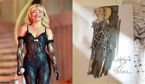 Sabrina Carpenter Embraces Lingerie Inspired Details In Custom Patou Bodysuit For Short N