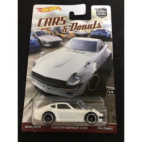 風火輪 hot wheels 汽車文化 cars donuts 達特桑 datsun z 白色 精裝 膠胎 蝦皮購物