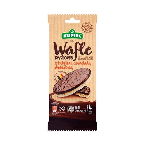 Wafle ryżowe w czekoladzie deserowej 60 g Kupiec Najniższa cena