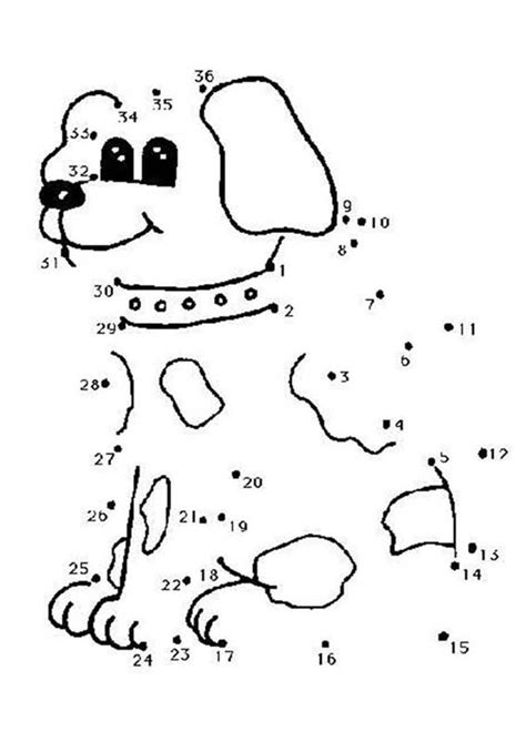 Dot to dot: cute dog coloring pages - Hellokids.com