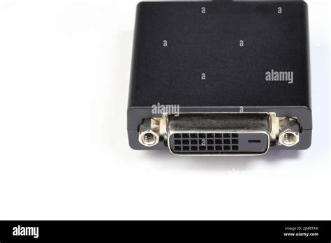 Close Up Dvi Connector Digital Video Cable For Connecting A Monitor
