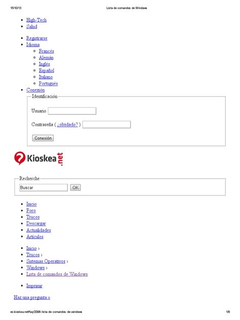 Lista de Comandos de Windows | PDF | Windows XP | Microsoft Windows