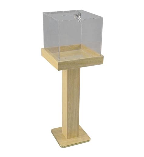 Fixturedisplays Wood Acrylic Large Floor Standing Tithing Box Offering