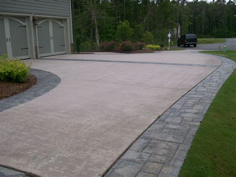 Stamped concrete patio, Asphalt driveway, Stamped concrete driveway