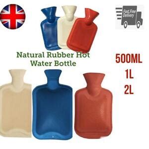 2 Litre 1 Litre 500ml Hot Water Bottle Natural Rubber Winter Warmer Small Large EBay