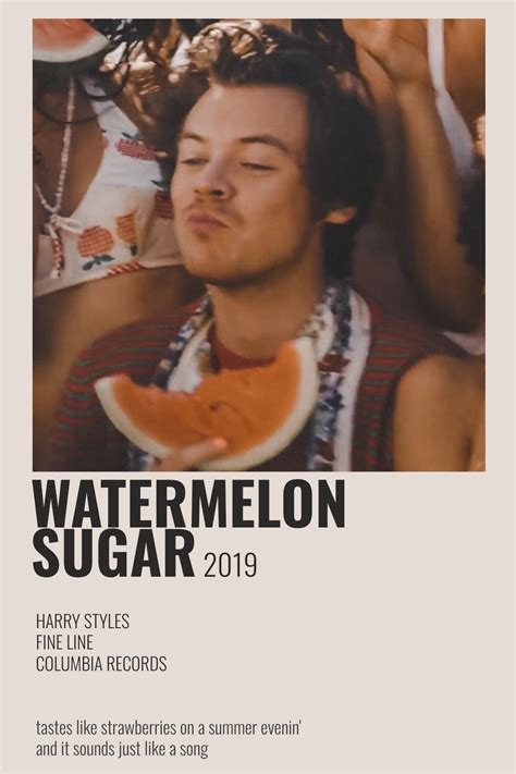 WATERMELON SUGAR By Harry Styles Affiche De Musique Chanteur Musique