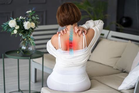 Intervertebral Spine Hernia, Pain between the Shoulder Blades, Woman ...