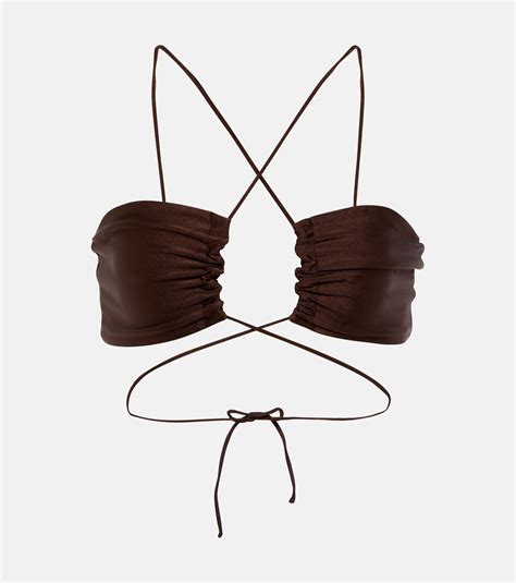 Livi Cutout Bikini Top In Brown Jade Swim Mytheresa