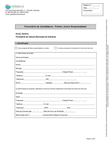 Fillable Online Cmara Municipal De Grndola R Fax Email Print