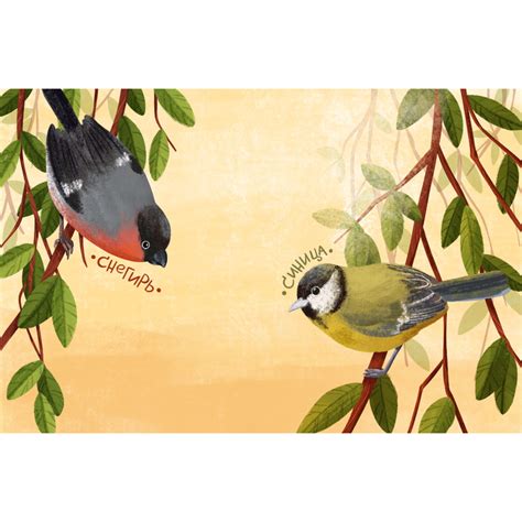 Иллюстрация Разворот для детской книги про птиц (ч.2) в стиле 2d,
