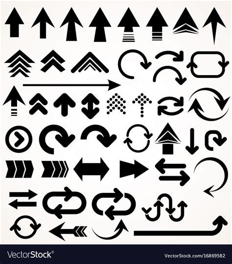 Set Of Arrow Shapes Isolated On White Royalty Free Vector