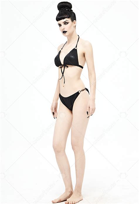Devil Fashion Punk Gothic Bikini Gothic Swimwear Black Low Waist Emo Bikini Bottom Plus Size