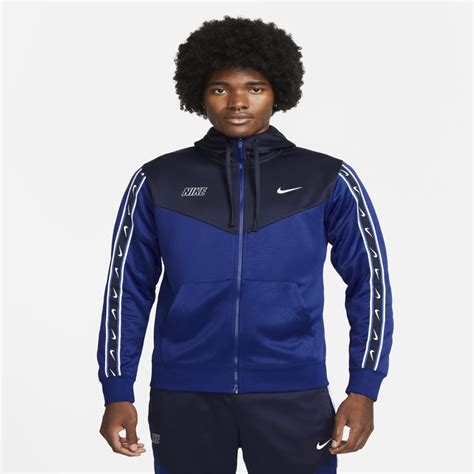 Nike Sportswear Repeat Full Zip Hoodie Deep Royal Blue Blackened Blue