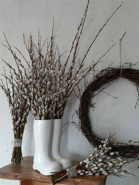 20 22 Long Pussy Willow Bunch Arrangement Willow Branches Dried