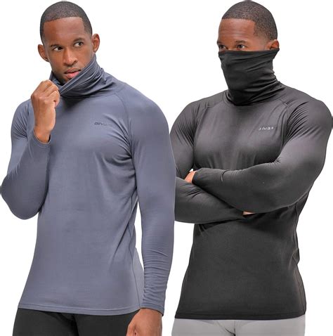 Devops Pack Men S Thermal Turtle Mock Neck Shirts Compression Long