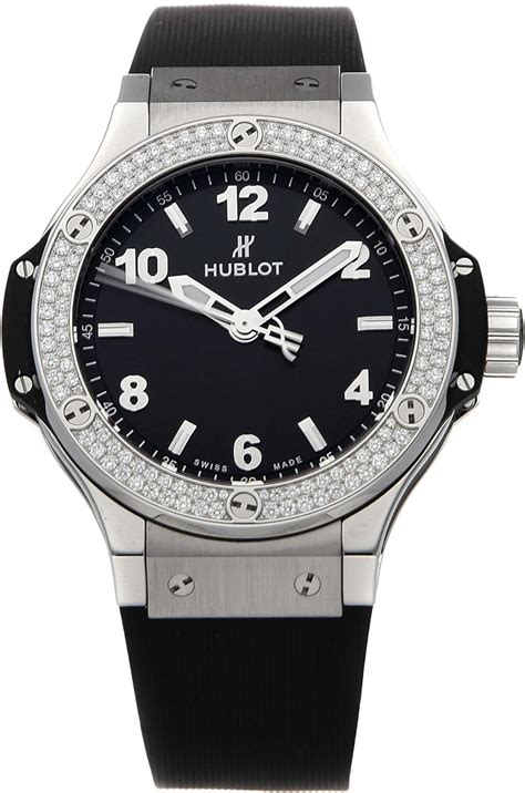 Hublot Big Bang Reloj De Pulsera De Goma Negra Con Esfera Negra Y