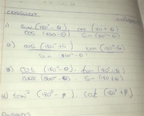 1) $ { (180^ - ) (180 + )}{ (360 - ) | StudyX