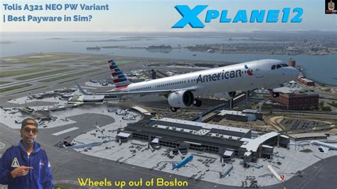 X Plane 12 Departure From KBOS AAL Flight A321 Toliss Best Aircraft