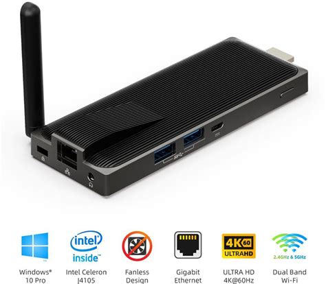 MeLE PCG02 GLK Fanless Mini PC Stick with J4105 chip and Gigabit LAN