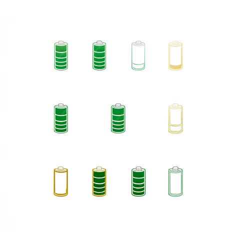 premium vector set  flat battery icon vector