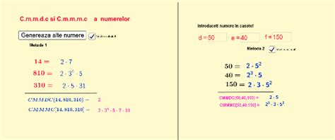 Cmmdc Si Cmmmc A Numerelor Geogebra