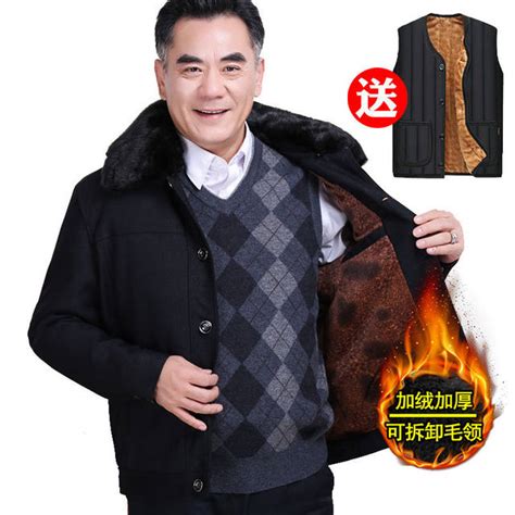 Middle Aged And Elderly Men S Coats In Autumn And Winter Velvet And