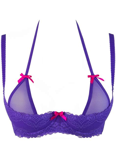 Golden Dream Purple Lace Quarter Cup Bra By Axami Lingerie Eye Kandee