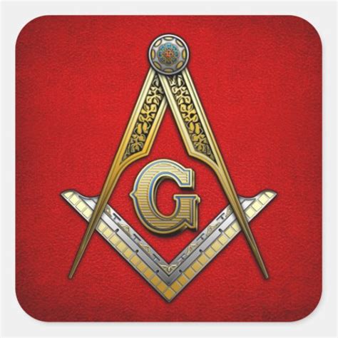 Masonic Square and Compasses Square Sticker | Zazzle