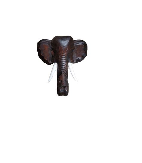 Hand Carved Wood Elephant Head Mask African Asian Wall Sculpture Etsy