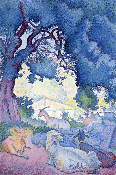 Henri Edmond Cross Goats Canvas Gallery Wrapped Or Framed Giclee