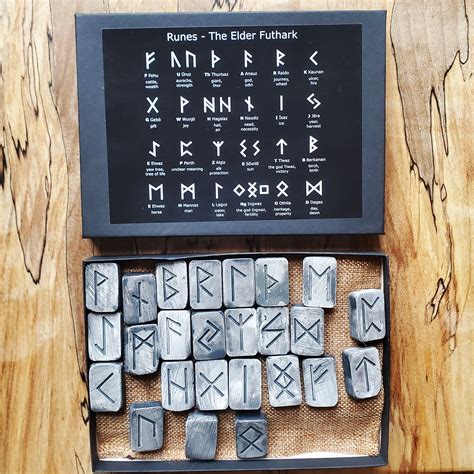 handmade elder futhark rune  set norse spirit