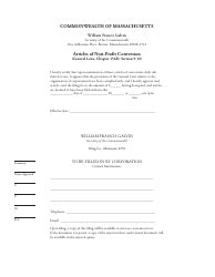 Massachusetts Articles Of Non Profit Conversion Fill Out Sign Online