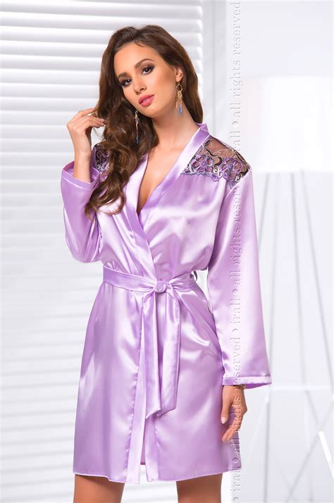 Irall Lavender Olga Satin Dressing Gown Heaven Lingerie