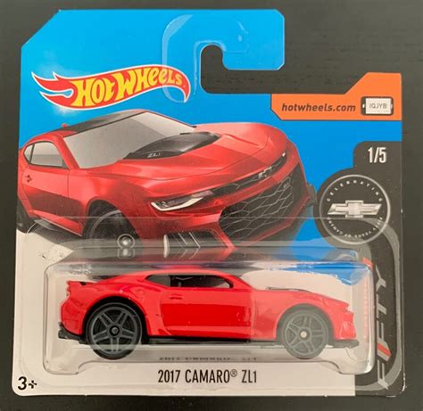 Hot Wheels Chevrolet Camaro Zl Red With Black Interior Short Card Hard To Find Collector
