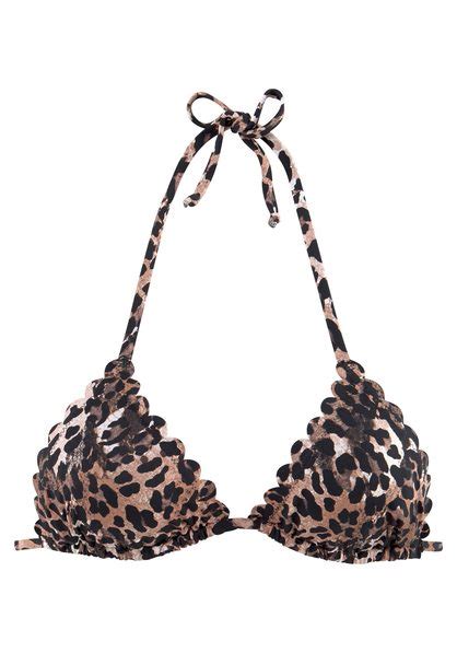 Lascana Triangel Bikini Top Lexa Braun Bedruckt Cup A B