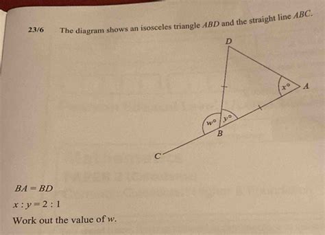 Solved The Diagram Shows An Isosceles Triangle Abd And The