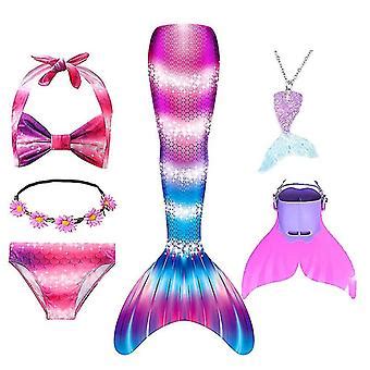 Sommarflicka Sj Jungfru Svans Med Monofin Halloween Kostym Prinsessa Kl Nning Baddr Kt Bikini