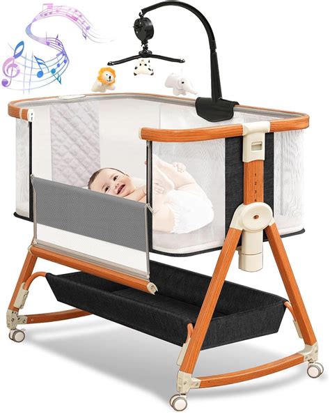 3 in 1 Bassinet,Baby Bassinets Bedside Sleeper with Musical Toy ...