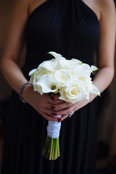 All White Calla Lily And Rose Bouquet