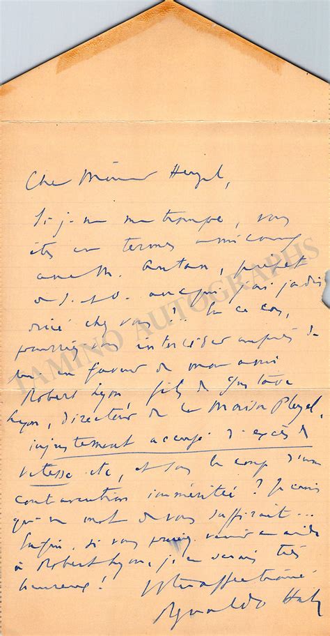 Reynaldo Hahn Autograph Notes Signed 1945 Set X 2 Tamino